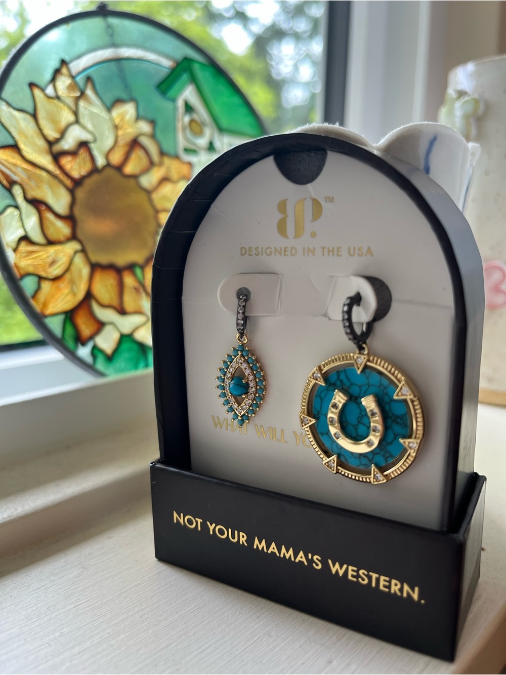 Bomb party outlaw charm set Turquoise and gold
